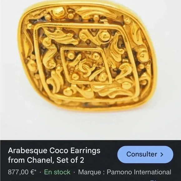 CHANEL - Vintage authentic Arabesque Coco Earrings from Chanel, Set of  2 - Picture 7 of 7